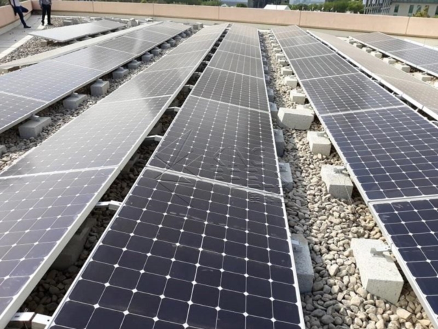 Система крепления наклонной солнечной панели с балластом на крыше